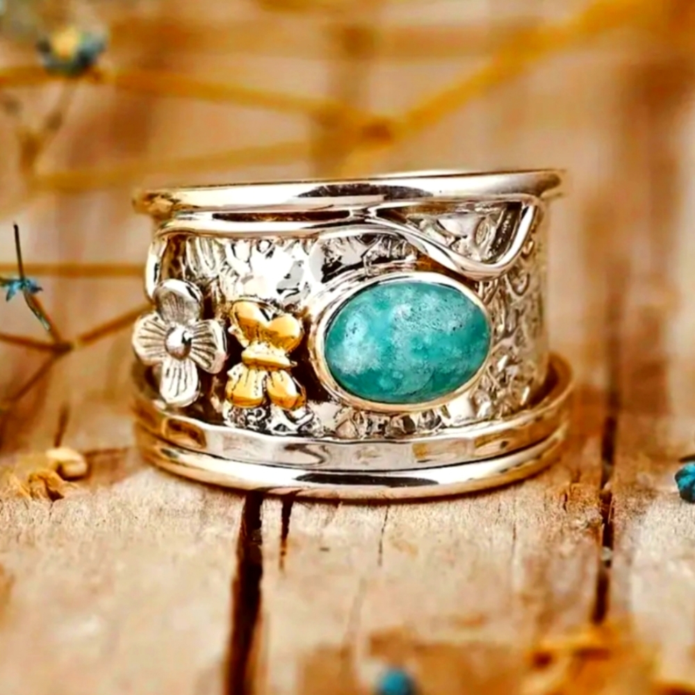 Bohemian Style Wide Band Ring